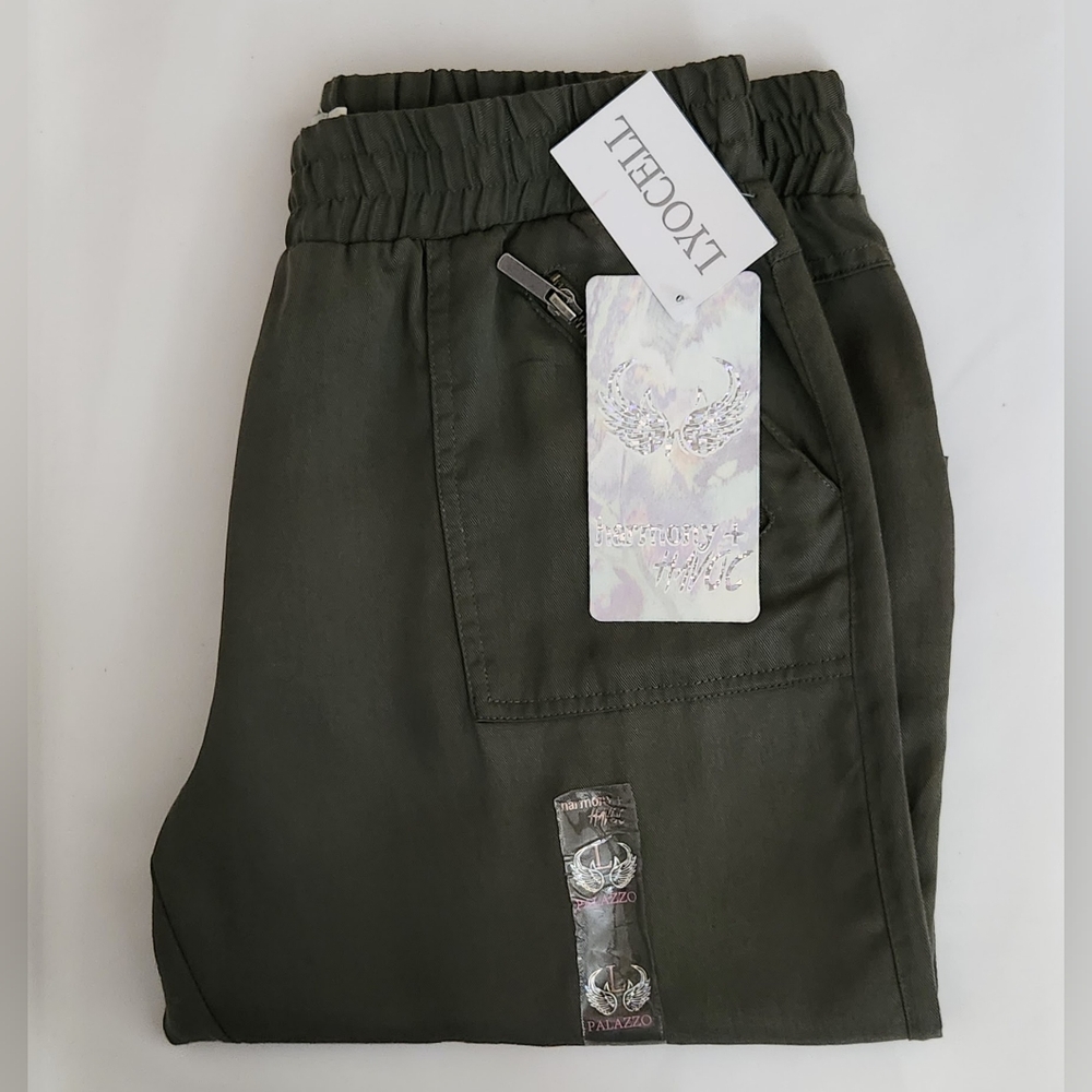 1NWT Harmony & Havoc Palazzo Pants in Olive womens size large